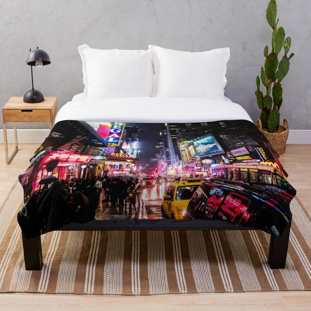 New York City Skyline Plush Blanket