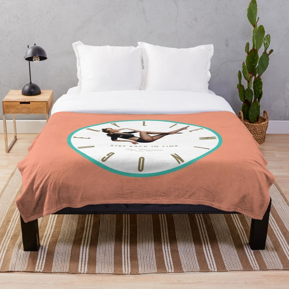 Plush blanket with a vintage music-inspired design