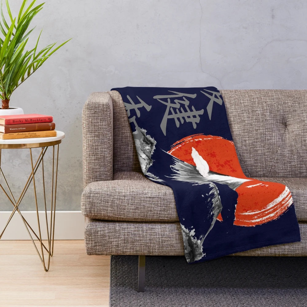 Cozy plush blanket with a painting design of [focus keyword]