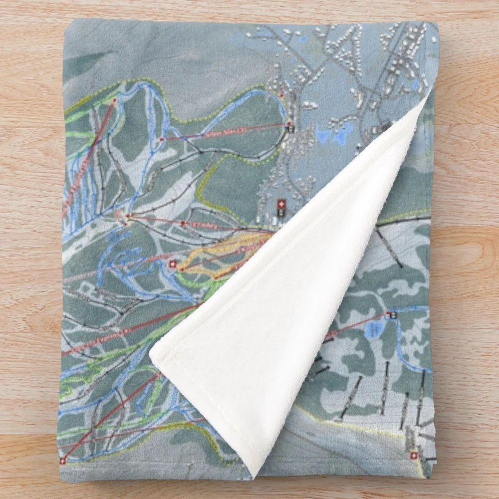 Park City Mountain Resort ski trail map printed on a plush, soft blanket