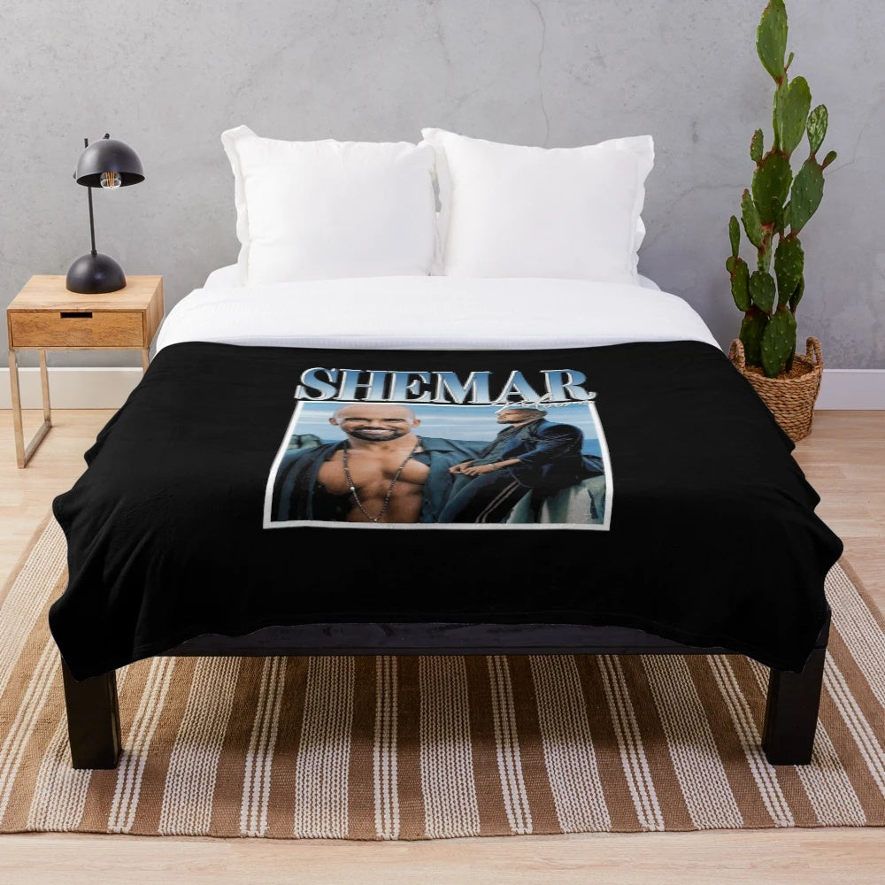 Funny Shemar Moore Inspired Plush Blanket