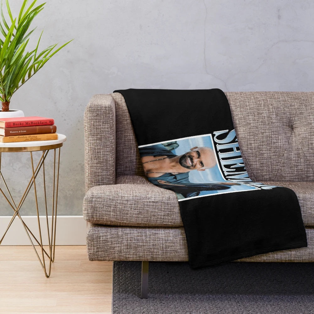 Funny Shemar Moore Inspired Plush Blanket
