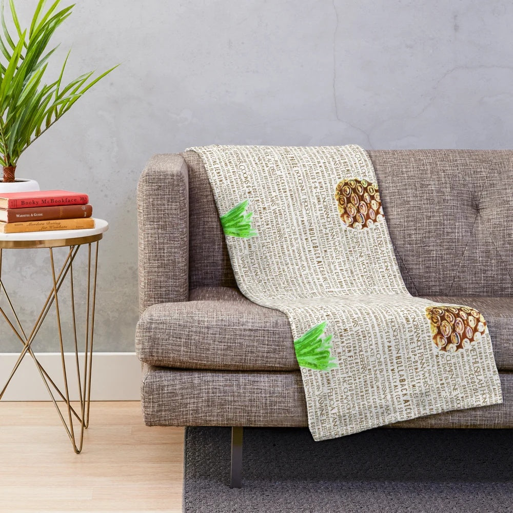 Psych inspired pineapple room decor plush blanket