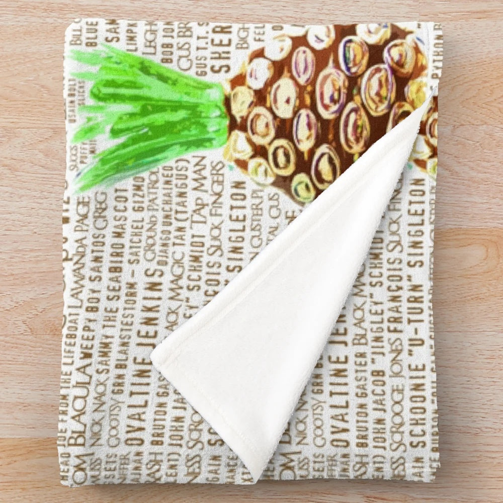 Psych inspired pineapple room decor plush blanket