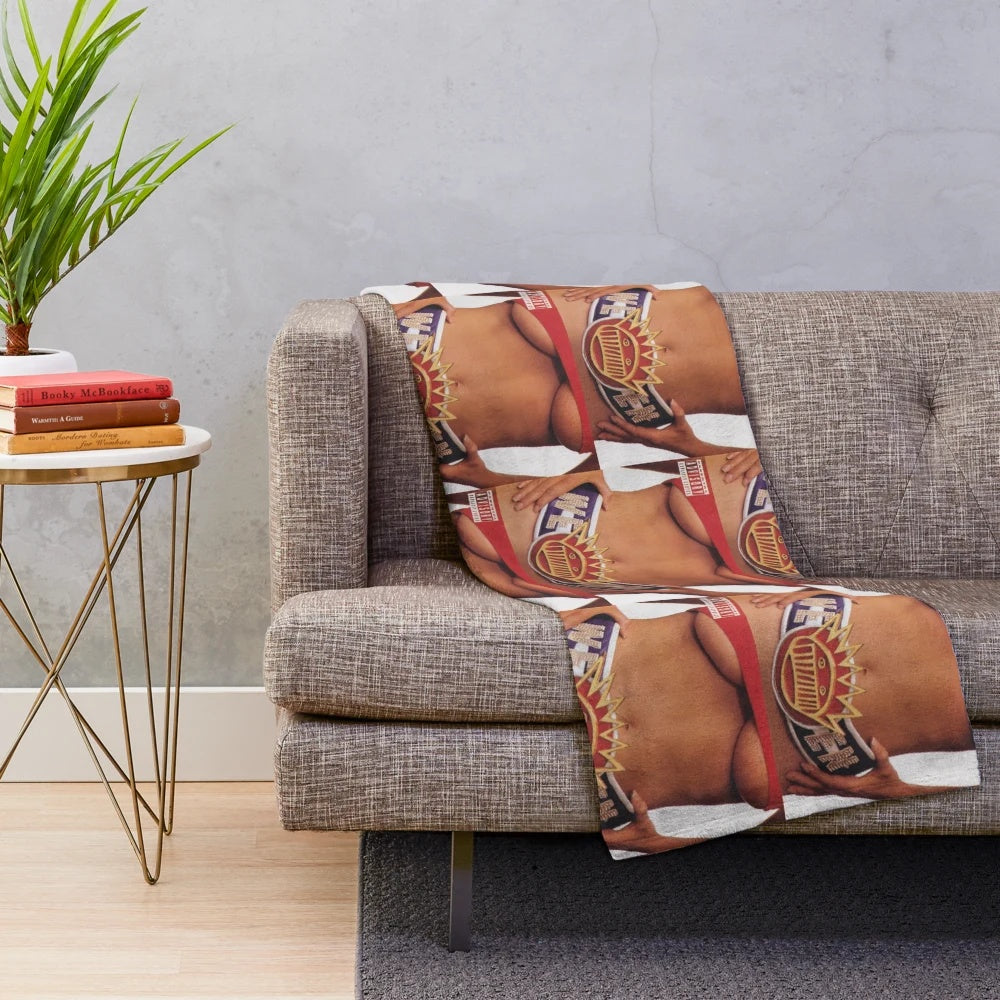 Cozy plush blanket with psychedelic Ween-inspired design
