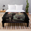 Timeless Memories Retro Design Plush Blanket featuring classic cinema imagery