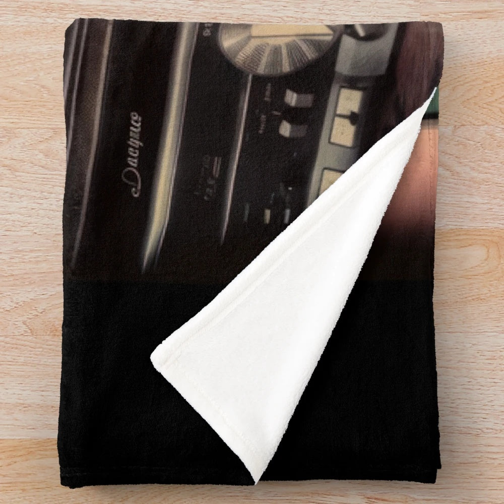 Timeless Memories Retro Design Plush Blanket featuring classic cinema imagery