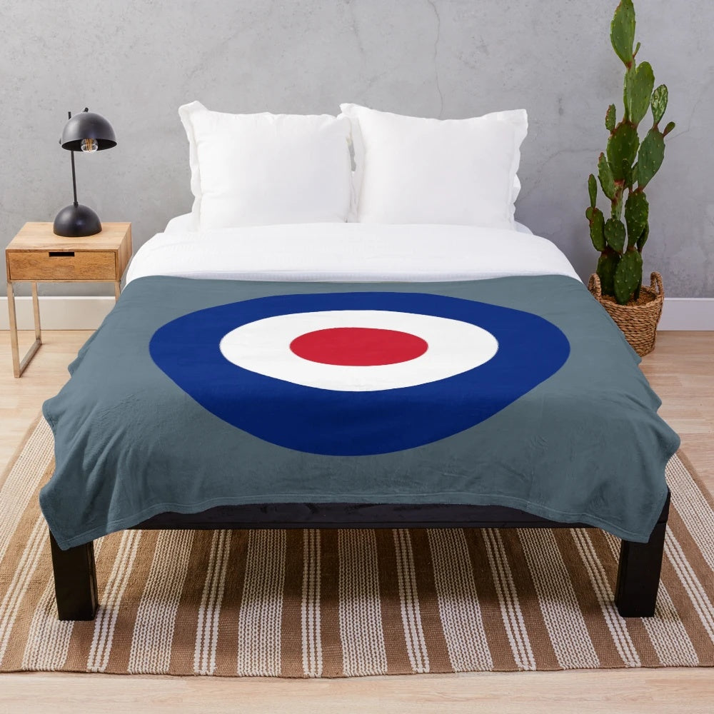 Plush blanket featuring the iconic Royal Air Force roundel logo