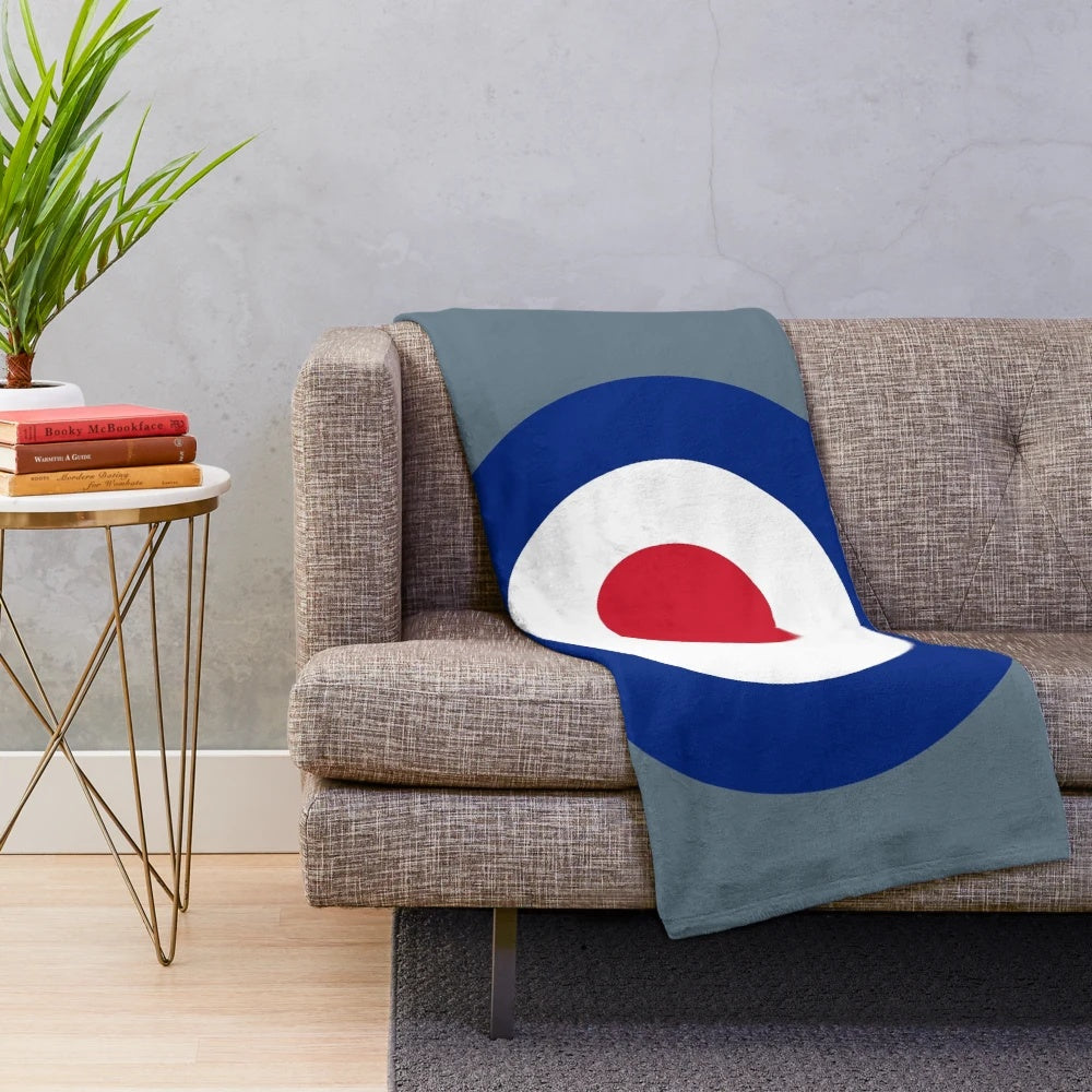 Plush blanket featuring the iconic Royal Air Force roundel logo