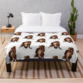 Cozy plush blanket featuring a running dog illustration