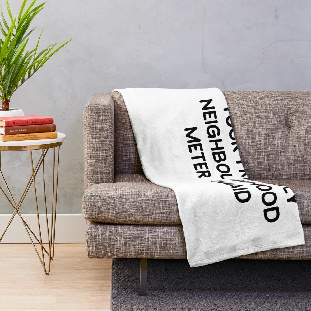 Plush blanket with simple minimal design, inspired by meter maids