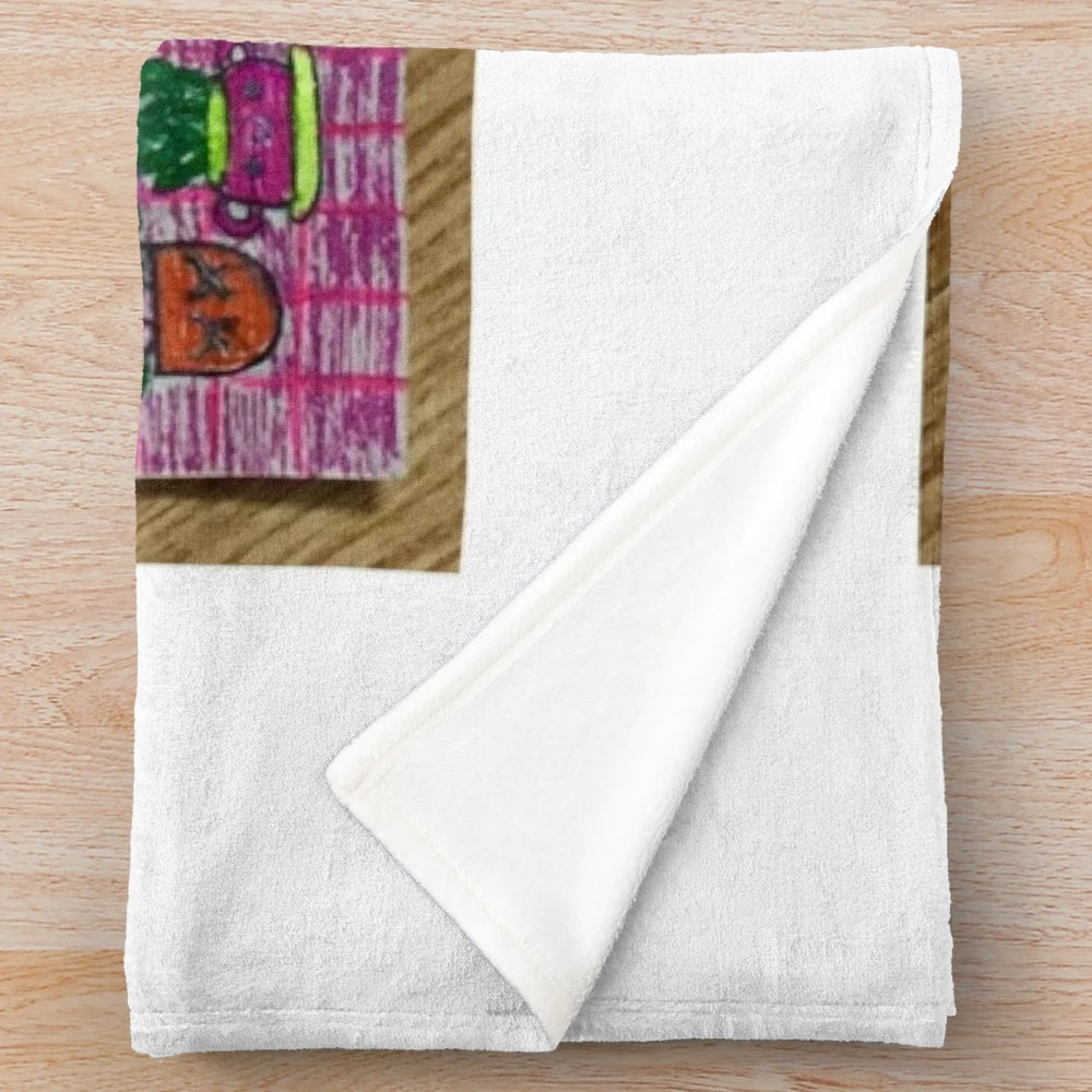 Plush blanket with floral and nature inspired patterns