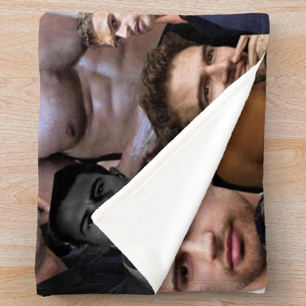 Soft and plush blanket featuring a collage of Theo James photos
