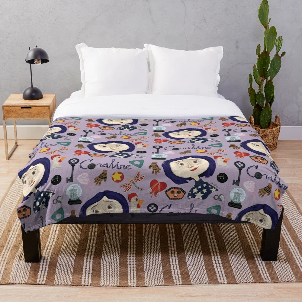 Cozy plush blanket featuring the At the Pink Palace Apartments pattern