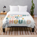 Cozy plush blanket with positive lyrics and summer vibes