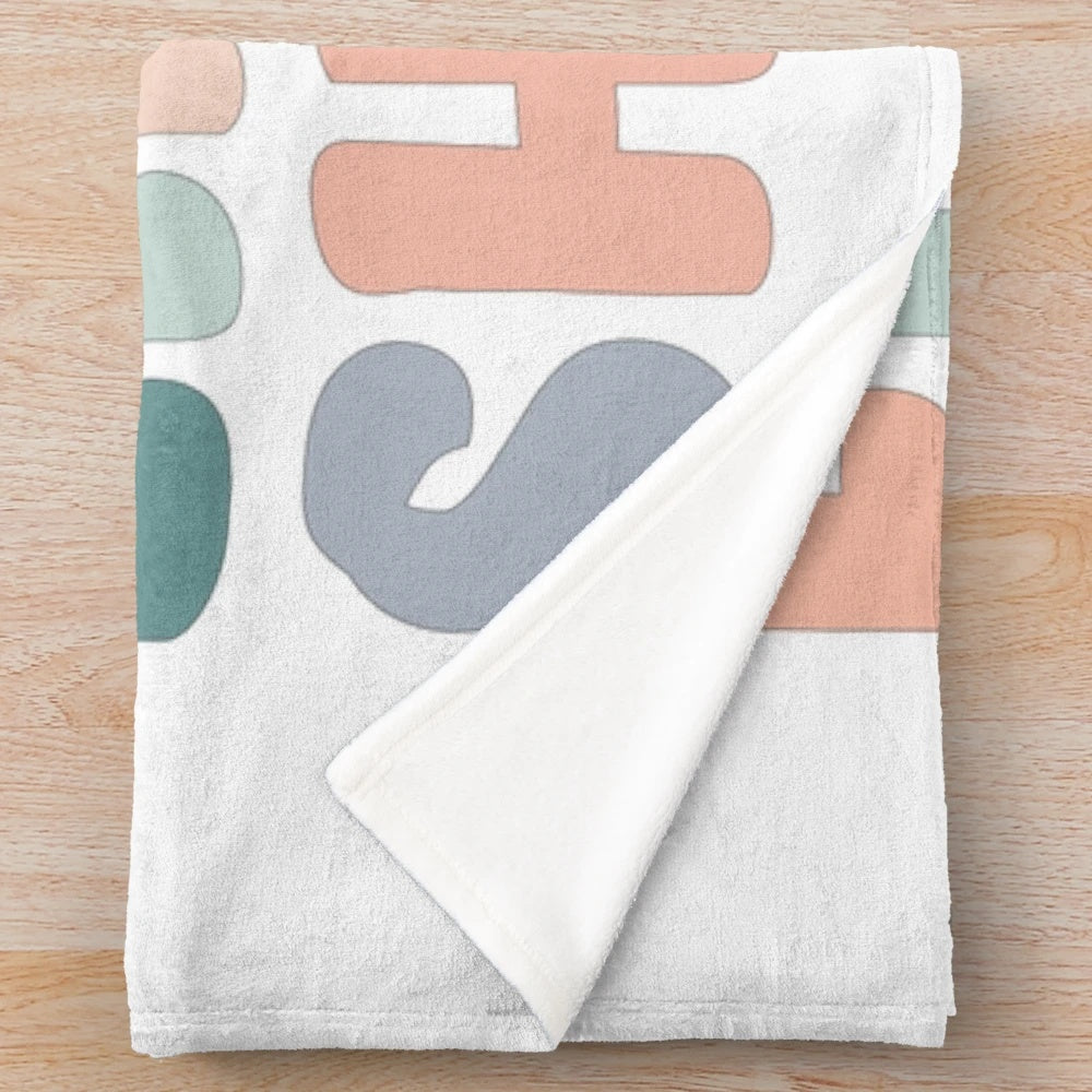 Cozy plush blanket with positive lyrics and summer vibes