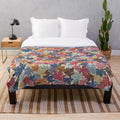 Plush blanket featuring a vibrant autumn foliage mountain landscape