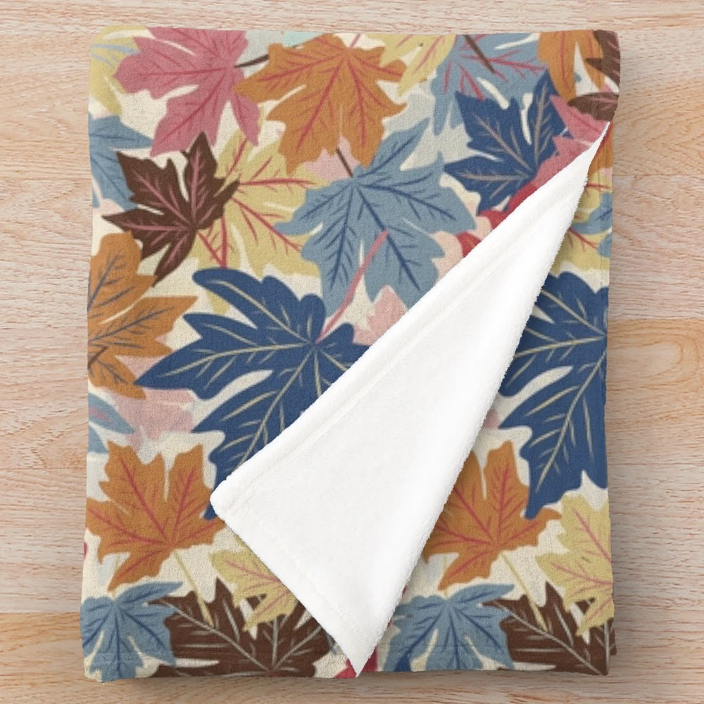 Plush blanket featuring a vibrant autumn foliage mountain landscape
