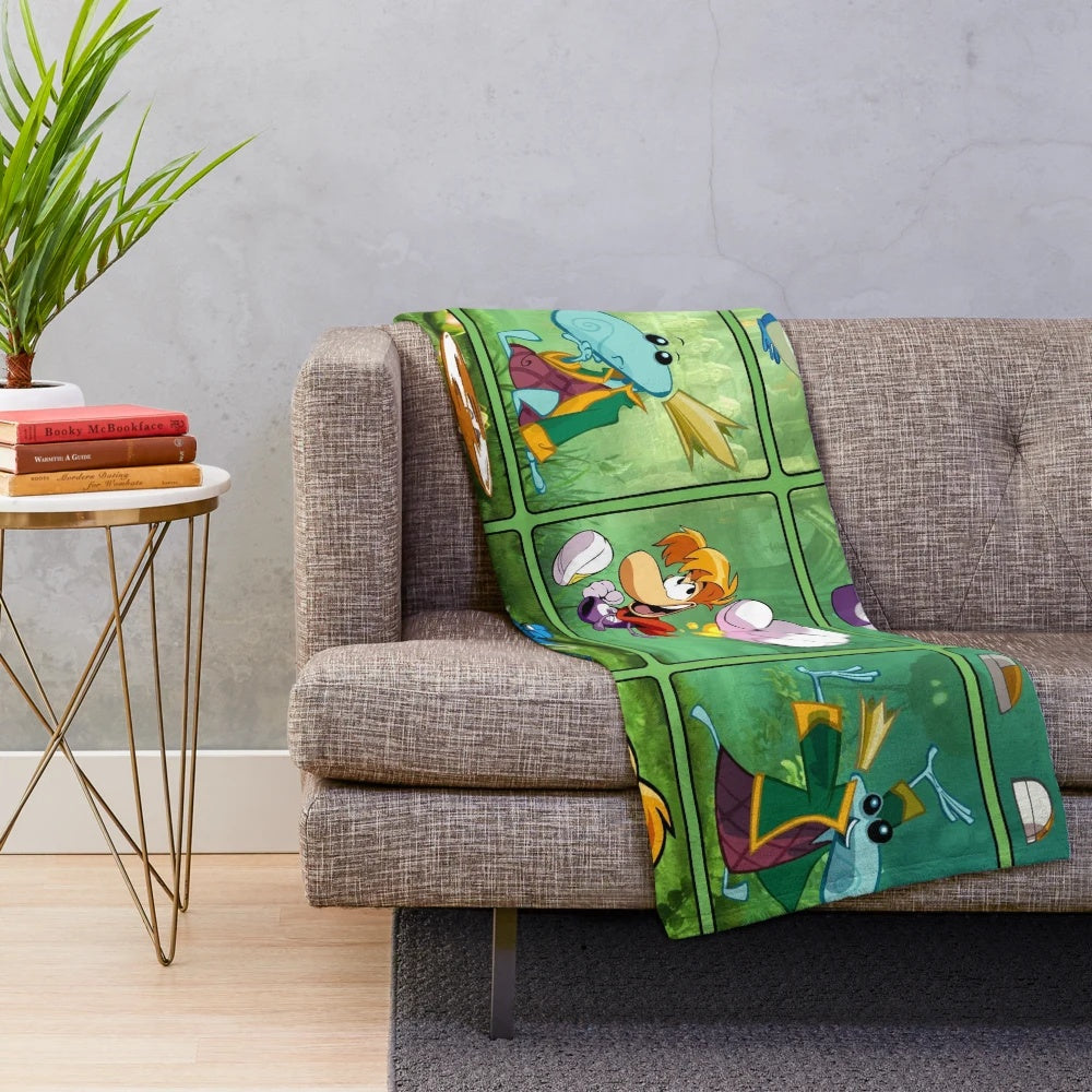 Plush blanket featuring video game characters