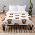 Plush blanket with watercolor painting of a dog