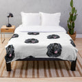 Plush blanket with watercolor painting of a Newfoundland dog
