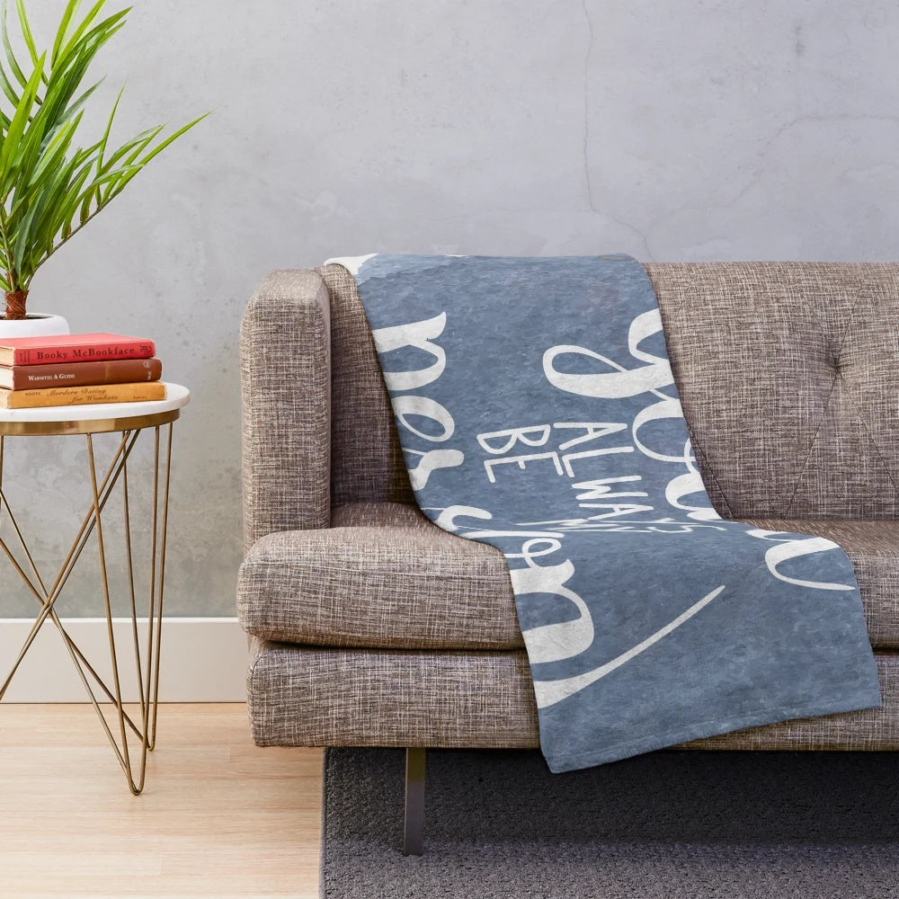 Plush blanket with watercolor 'You'll always be my person' design inspired by the TV show 'Grey's Anatomy