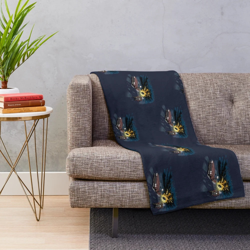 Cozy plush blanket featuring a whimsical cat paw print design