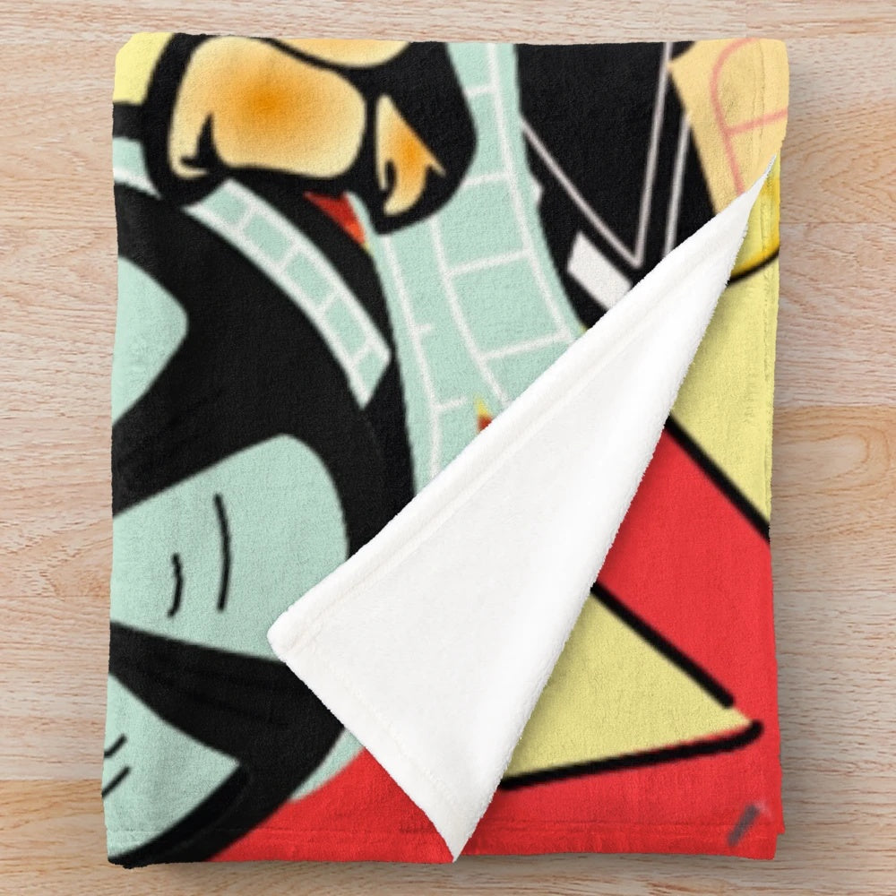 Cozy plush blanket featuring a cinematic design for a cozy movie watching experience