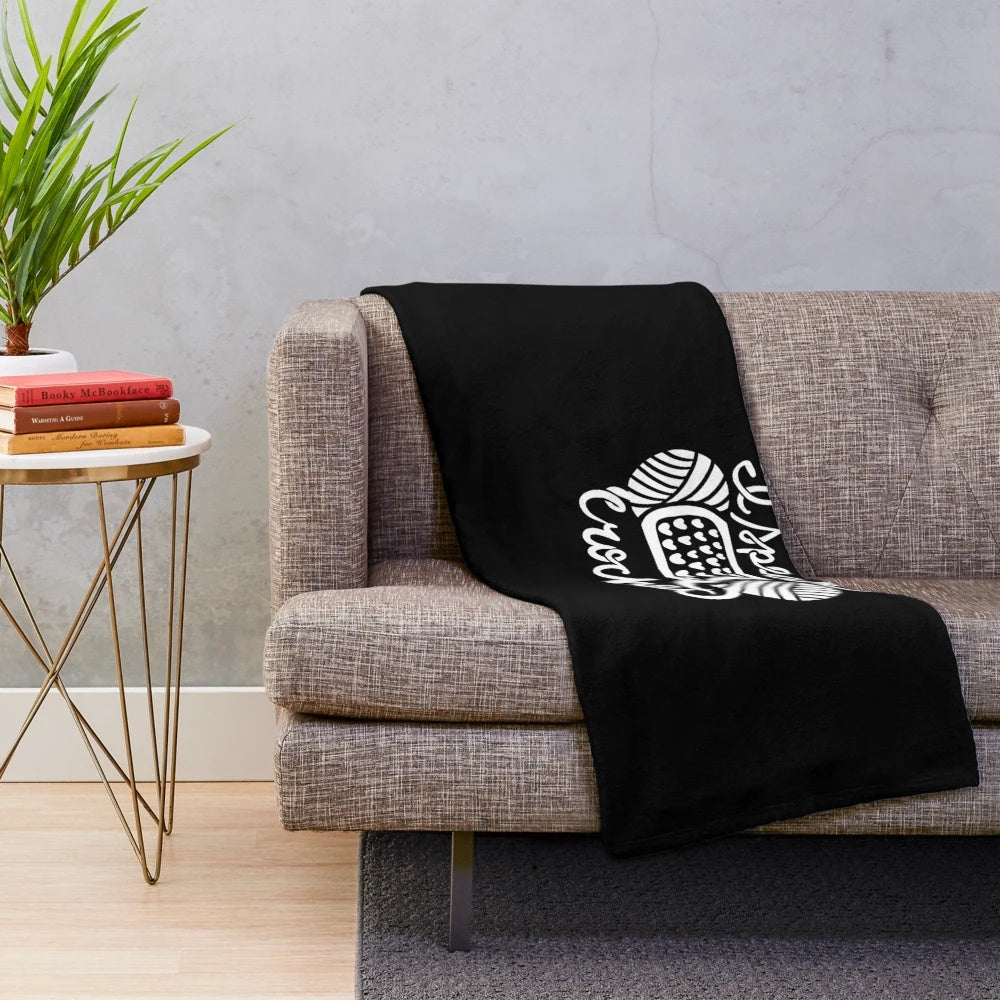 Soft and Plush Crochet Blanket with 'I Speak Crochet' Design