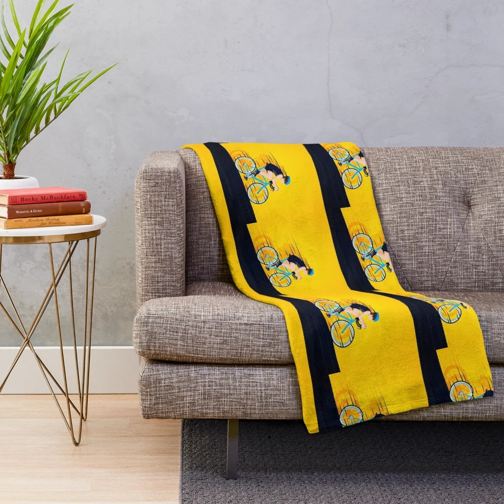 Plush cycling blanket with soft fabric for sports and fitness