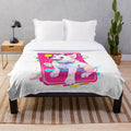 Soft and cuddly plush dog blanket featuring a rottweiler inspired design
