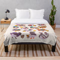 Soft and cuddly plush blanket featuring ducks and ducklings in a farmhouse-inspired design