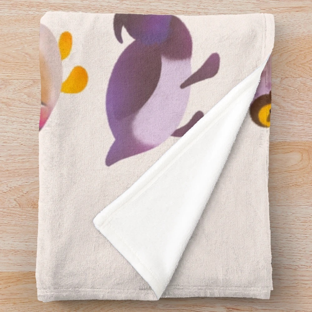 Soft and cuddly plush blanket featuring ducks and ducklings in a farmhouse-inspired design