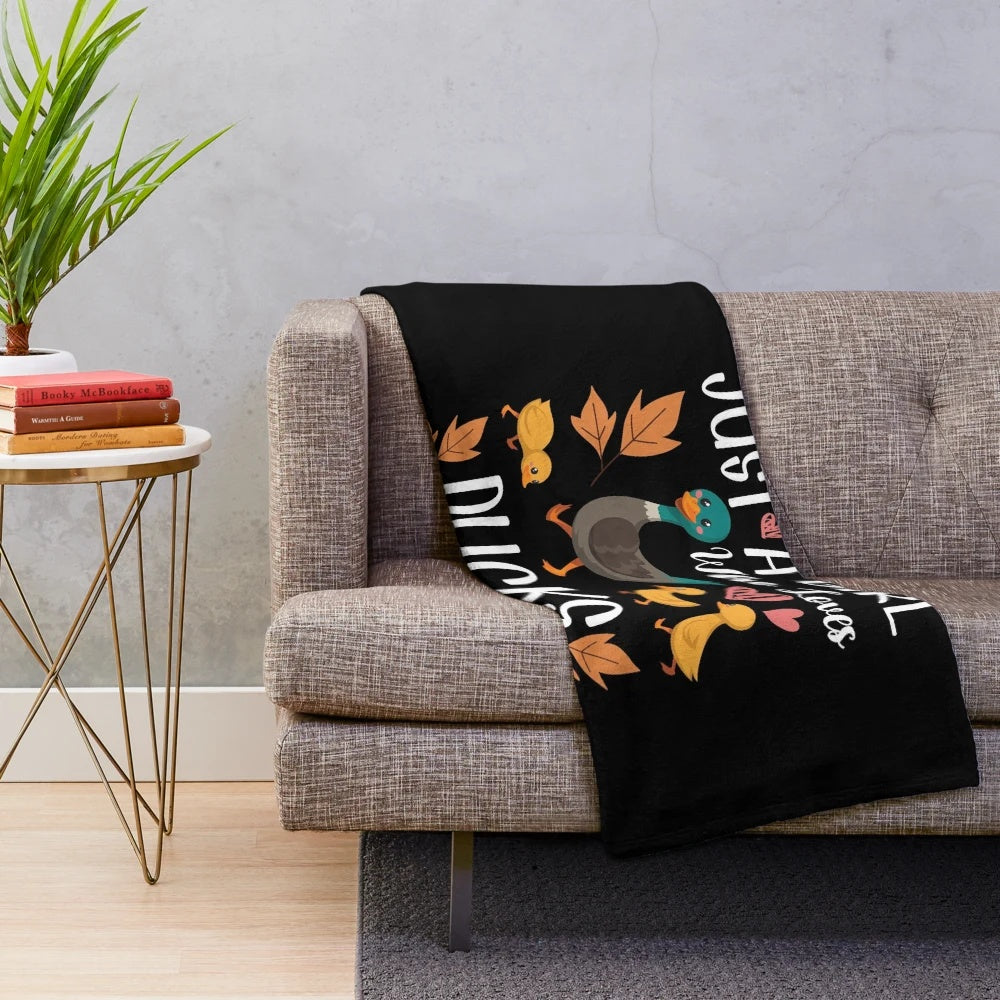 Soft plush blanket with cute duck design, perfect gift for duck lovers
