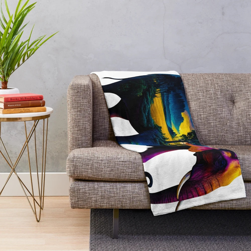 Soft and snuggly plush elephant blanket with nature-inspired design