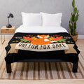 Cozy plush blanket featuring a cute fox surrounded by autumn leaves