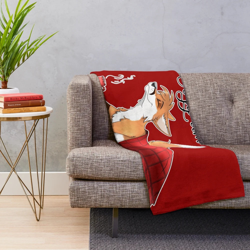 Cozy plush furry blanket with soft animal print design