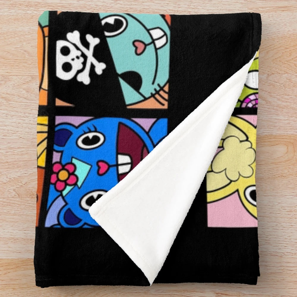 Soft and cozy plush blanket featuring Happy Tree Friends cartoon characters