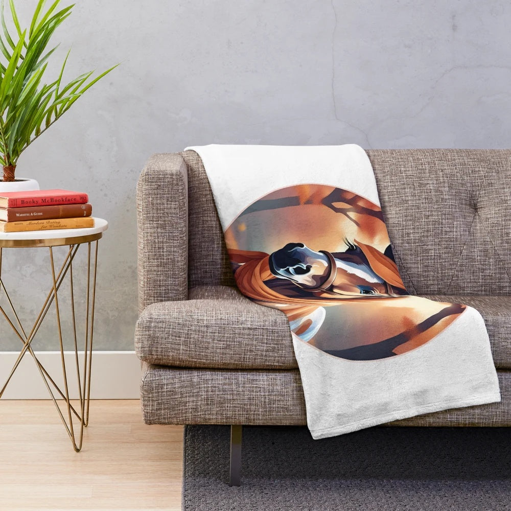 Regal autumn-themed plush horse blanket for cozy fall decor