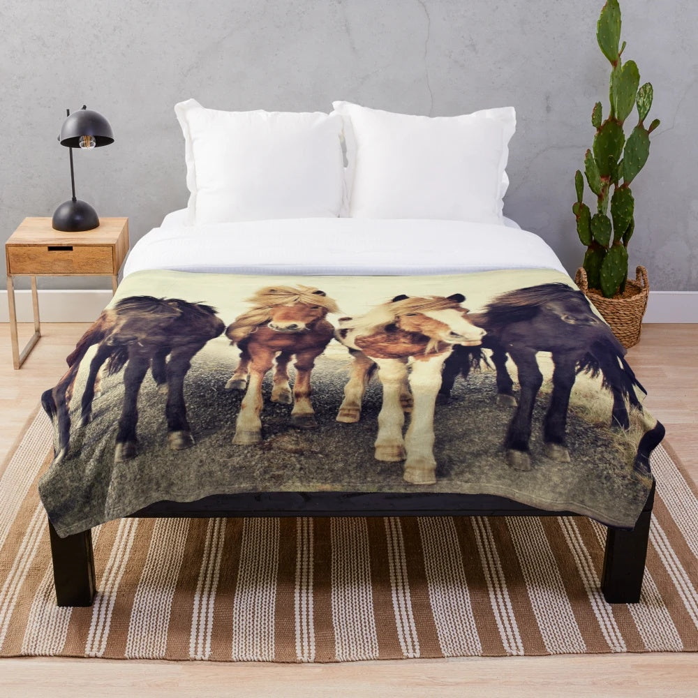 Soft and cozy plush horse blanket