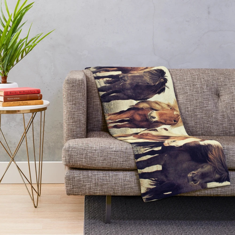 Soft and cozy plush horse blanket