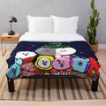 Cozy plush blanket featuring a 'Merry Christmas' design with BTS (Bangtan Sonyeondan) imagery