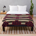 Plush Navajo-inspired throw blanket in neutral colors
