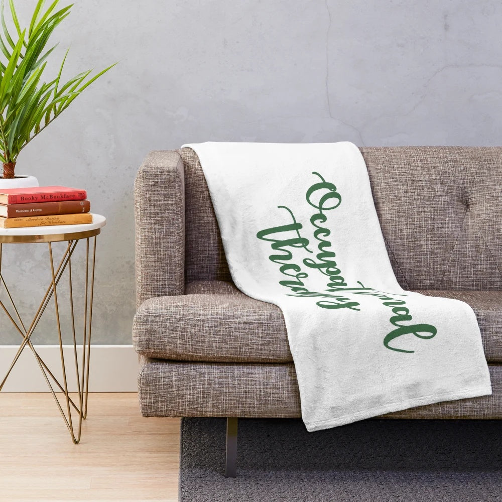 Cozy plush blanket with occupational therapy design