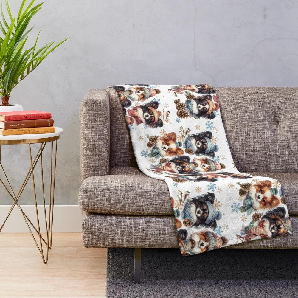 Soft and Plush Papillon Dog Blanket