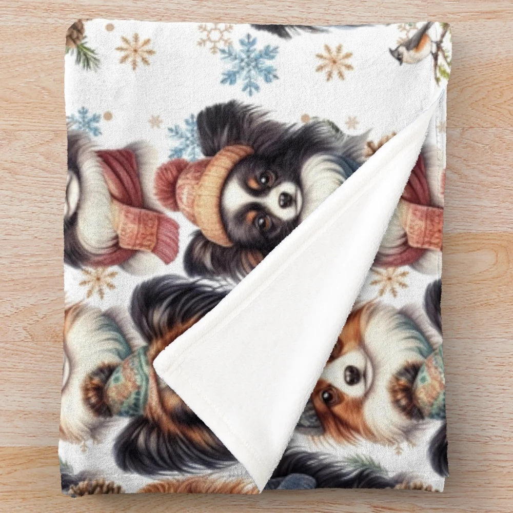 Soft and Plush Papillon Dog Blanket