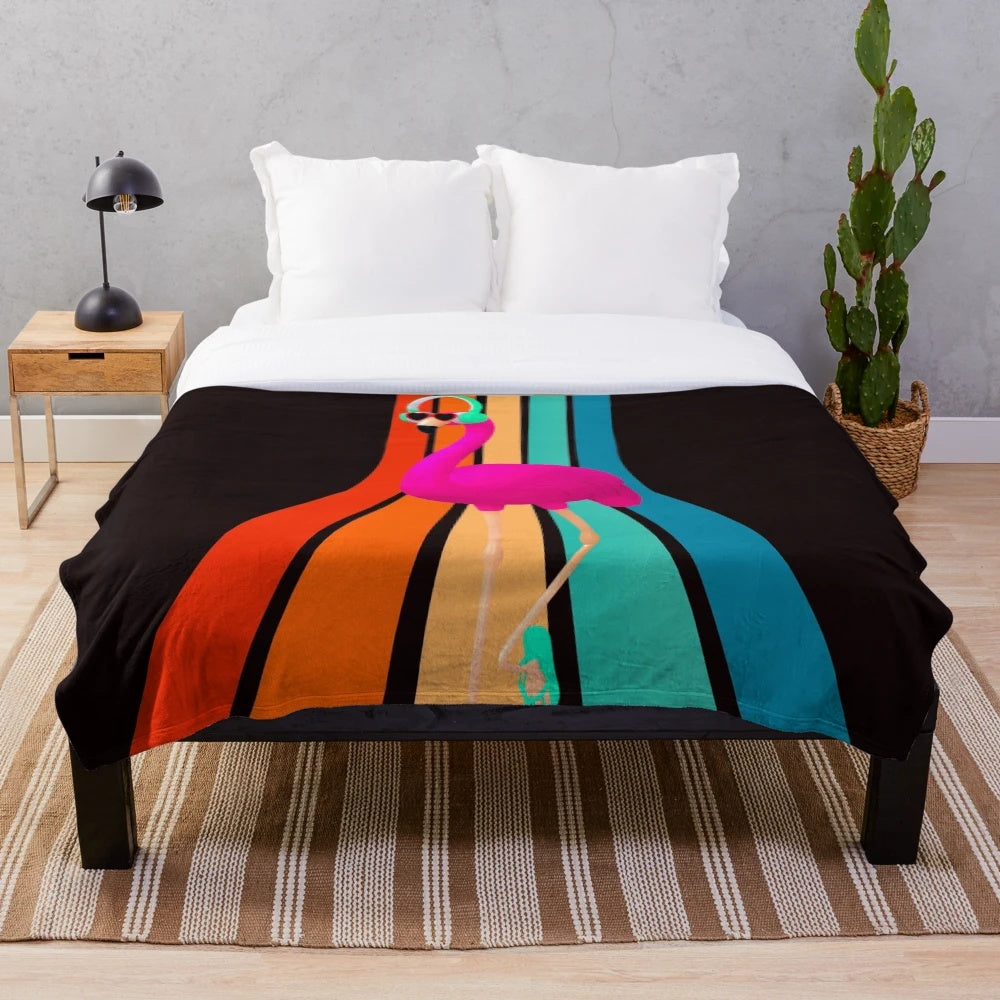 Soft and plush pelican-themed blanket for home and bedroom