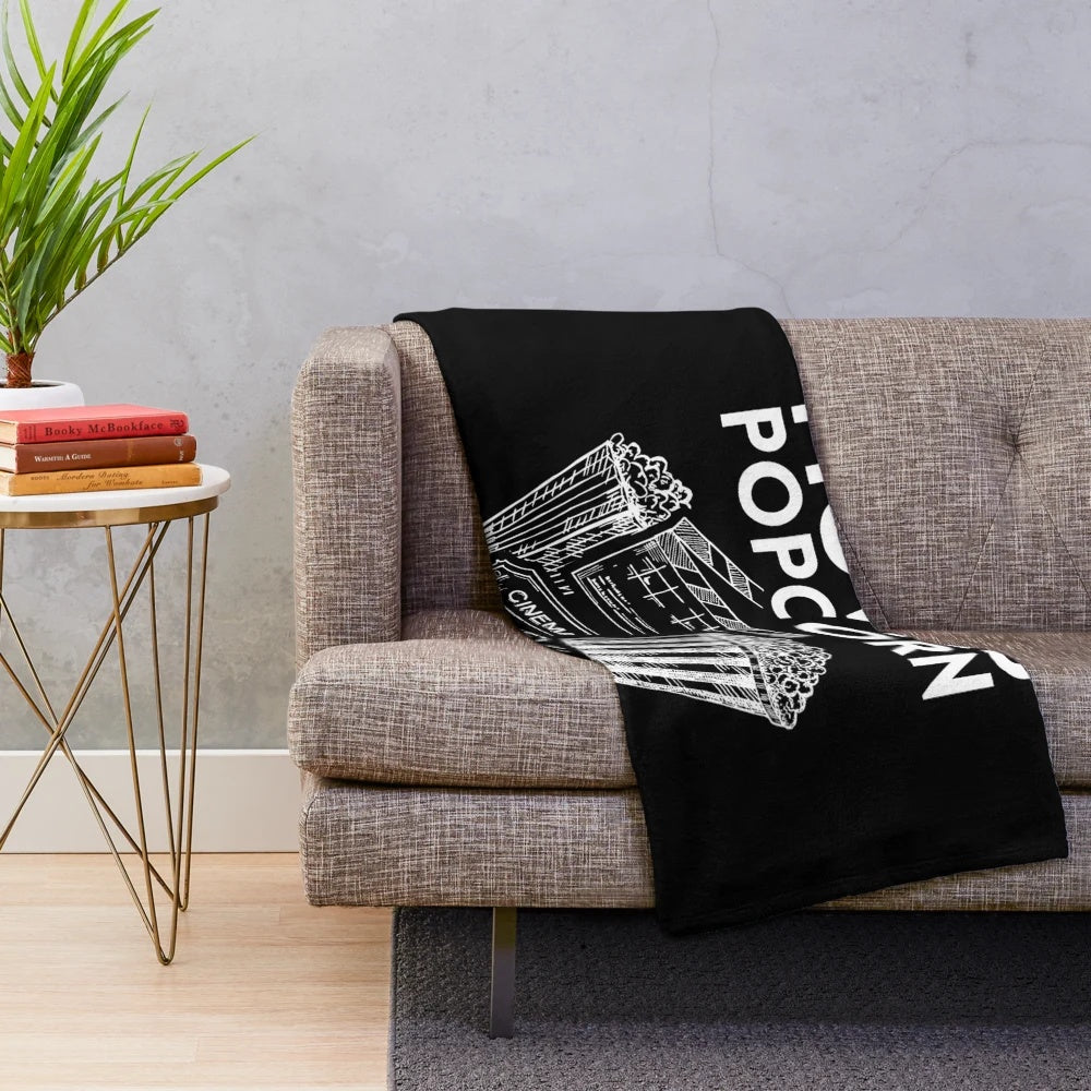 Plush popcorn-themed blanket for cozy movie nights