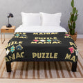 Cozy yellow plush blanket for puzzle lovers