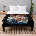 Plush ramen blanket with retro Japanese kaiju monster design